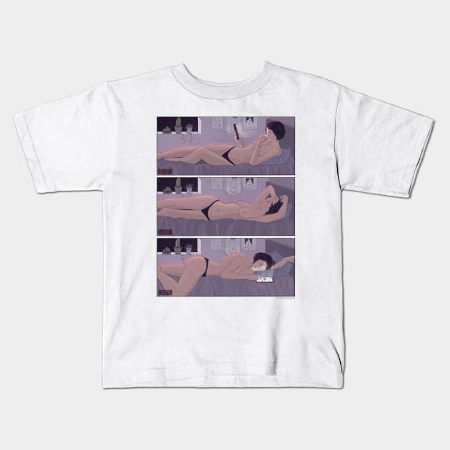 Insomnia Kids T-Shirt by poetryNcolor